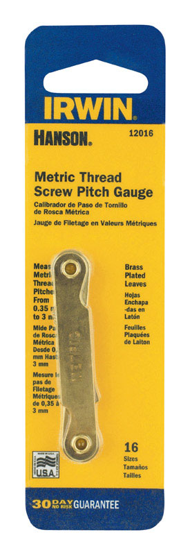 Irwin Hanson 16-Leaf High Carbon Steel 16 LEAF Metric Thread Pitch Gauge 1 pc.