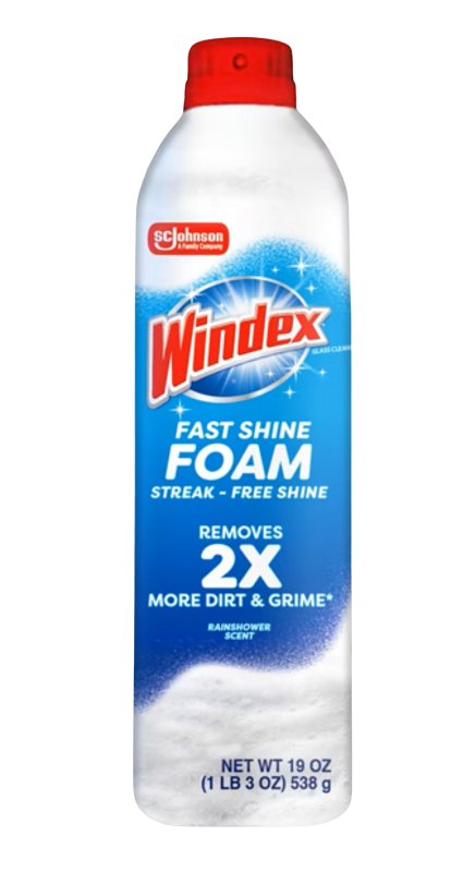 Windex 00071 Window and Glass Cleaner, 19 oz Can, Foam, Rain Shower