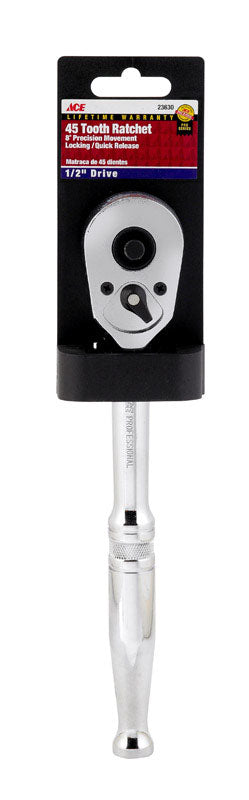 Ace Locking 1/2 in. Drive Steel 8 in. Quick Release Ratchet
