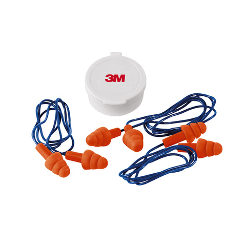 3M 25 dB Polyurethane Foam Earplugs Blue/Orange 3 pair