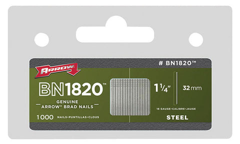 Arrow BN1820 1-1/4 in. L 18 Ga. Galvanized Finish Brad Nails 1,000 pk