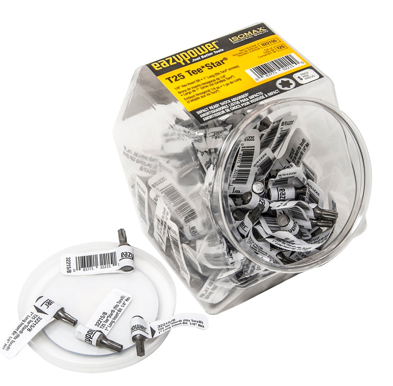 Eazypower 022155 Insert Bit, T25 Drive, Torx Drive, 1/4 in Shank