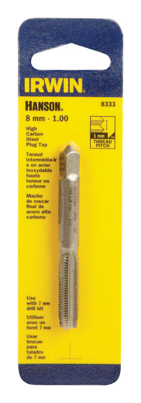 Irwin Hanson High Carbon Steel 8mm-1.00 mm Metric Plug Tap 1 pc.