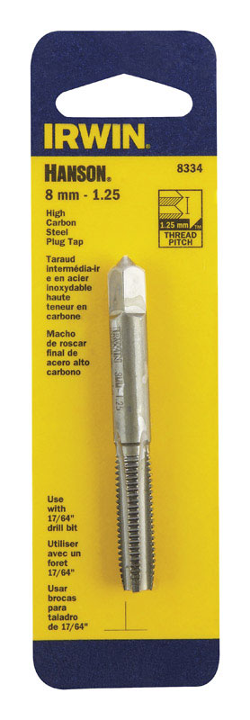 Irwin Hanson High Carbon Steel 8mm-1.25 mm Metric Plug Tap 1 pc.