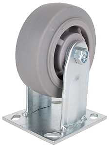 ProSource JC-T03 Rigid Caster, 5 in Dia Wheel, 2 in W Wheel, Thermoplastic Rubber Wheel, Gray, 450 lb
