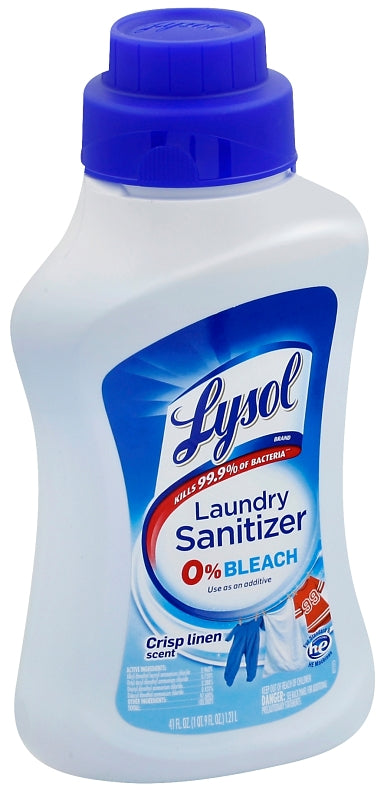 Lysol 97190 Laundry Sanitizer, 41 oz Bottle, Liquid, Crisp Linen, Blue ...