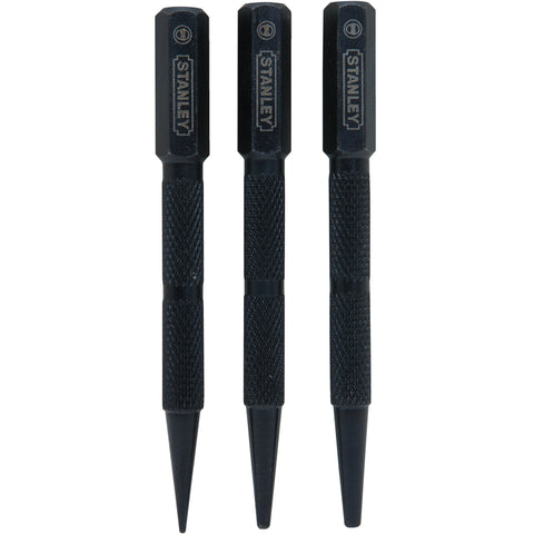 STANLEY 58-230 Nail Punch Set, 3-Piece, Steel, Black Oxide