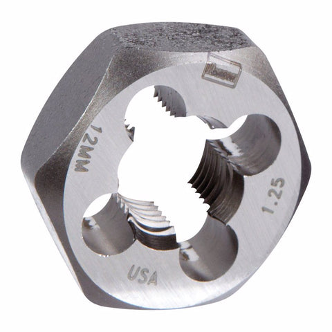 Irwin Hanson High Carbon Steel Metric Hexagon Die 12 - 1.25 mm 1 pc