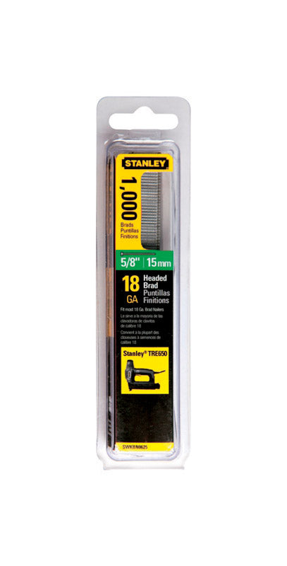 Stanley 5/8 in. L 18 Ga. Finish Brad Nails 1,000 pc.