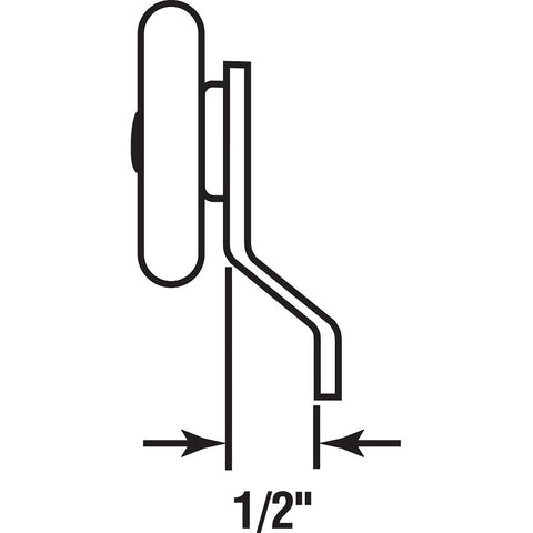 Prime-Line N 6505 Roller Assembly, 7/8 in Dia Roller, 1/4 in W Roller, Steel, Brown, 1-Roller, 60 lb, Side Mounting