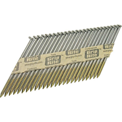 Grip-Rite 2-3/8 in. L Angled Strip Bright Framing Nails 30 deg 2500 pk