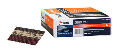 Paslode Framing Nail Angled 3-1/4 in. x 0.131 in. Paper Collated Smooth 2,500 / Box
