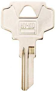 Hy-Ko 11010IN24 Key Blank, Brass, Nickel, For: ILCO Cabinet, House Locks and Padlocks, Pack of 10