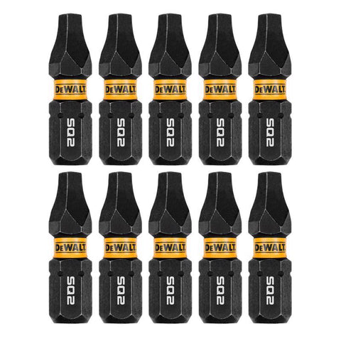 DeWalt FLEXTORQ Square #2 X 1 in. L Screwdriver Bit 10 pc