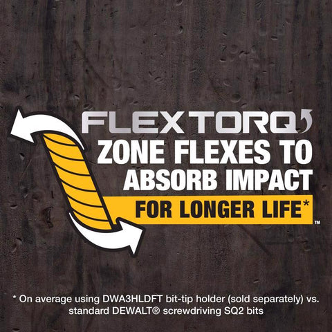 DeWalt FLEXTORQ Square #2 X 1 in. L Screwdriver Bit 10 pc