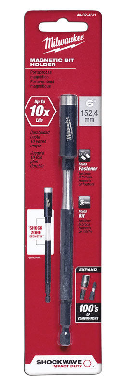 Milwaukee Shockwave Screwdriver Bit Holder 1/4 in. Dia. x 6 in. L 1 pc.