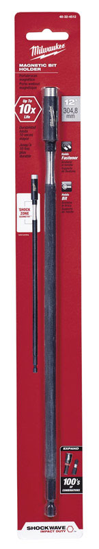 Milwaukee Shockwave Screwdriver Bit Holder 1/4 in. Dia. x 12 in. L 1 pc.