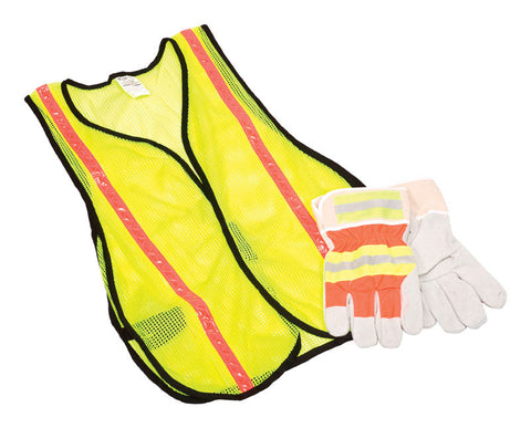 Safety Works Large Cotton Safety Vest and Glove Combination Kit
