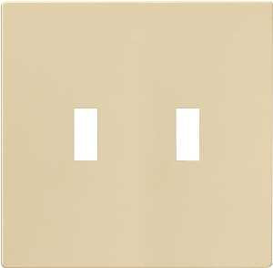 Eaton Wiring Devices PJS2V Wallplate, 4-7/8 in L, 4.94 in W, 2 -Gang, Polycarbonate, Ivory, High-Gloss