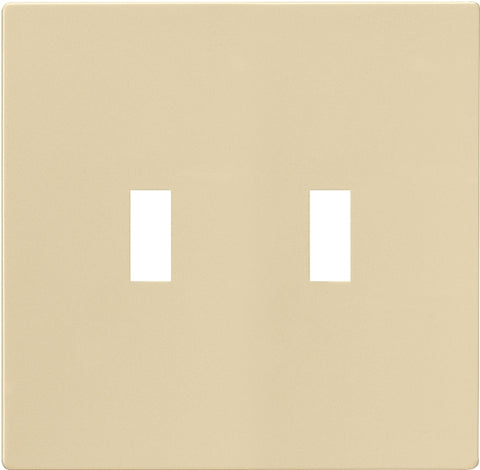 Eaton Wiring Devices PJS2V Wallplate, 4-7/8 in L, 4.94 in W, 2 -Gang, Polycarbonate, Ivory, High-Gloss