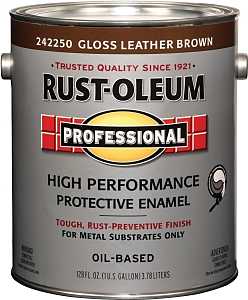 RUST-OLEUM PROFESSIONAL 242250 Protective Enamel, Gloss, Leather Brown, 1 gal Can, Pack of 2
