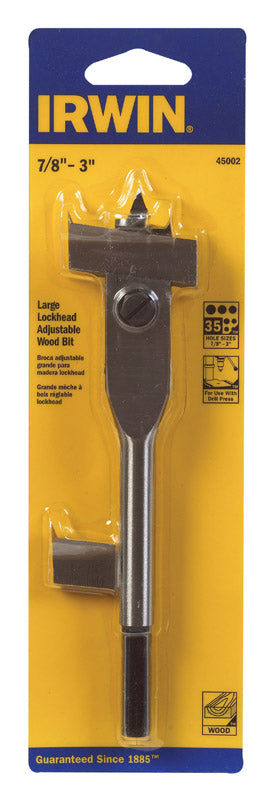 Irwin High Speed Steel Cylinder 7/8 - 3 in. Dia. x 6-1/2 in. L Wood Boring Bit 1 pc.
