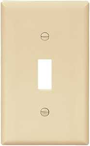 Eaton Wiring Devices BP5134V Wallplate, 4-1/2 in L, 2-3/4 in W, 1 -Gang, Nylon, Ivory, High-Gloss, Pack of 5