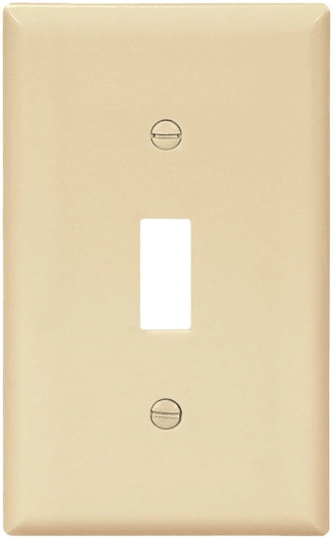 Eaton Wiring Devices BP5134V Wallplate, 4-1/2 in L, 2-3/4 in W, 1 -Gang, Nylon, Ivory, High-Gloss, Pack of 5
