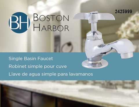 Boston Harbor LB61 Lavatory Faucet, 1-Faucet Handle, Brass, Chrome Plated