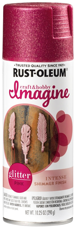 Rust-Oleum Imagine 345703 Craft Spray Paint, Glitter, Pink, 10.25 oz, Can