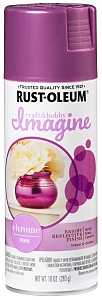 Rust-Oleum Imagine 353334 Craft Spray Paint, Chrome, Pink, 10 oz, Can