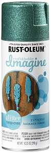 Rust-Oleum Imagine 354073 Craft Spray Paint, Glitter, Turquoise, 10.25 ...