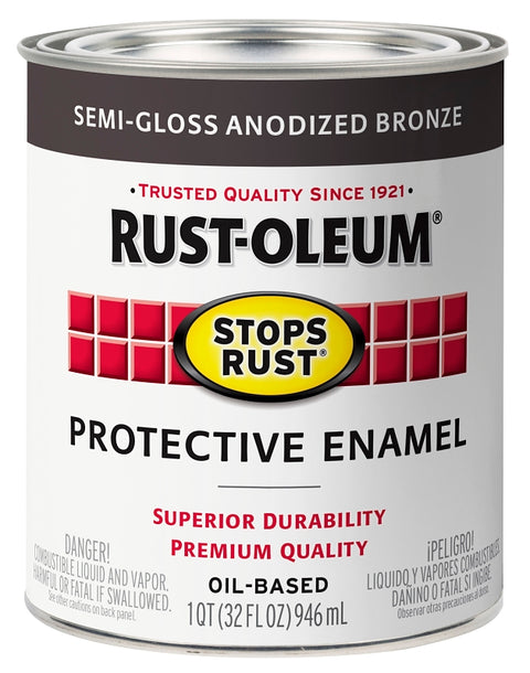 Rust-Oleum 353585 Rust Preventative Paint, Oil Base, Semi-Gloss Sheen, Anodized Bronze, 1 qt, Pack of 2