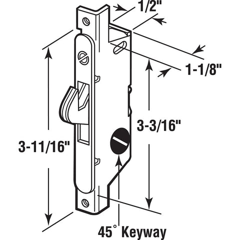 Prime-Line E 2121 Sliding Door Lock, Steel