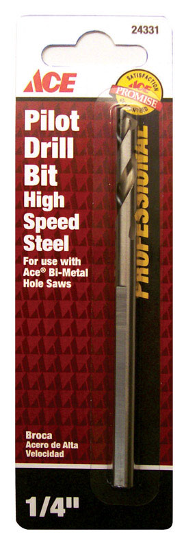 Ace High Speed Steel 3-Flat Shank 1/4 in. Dia. Pilot Drill Bit 1 pc.
