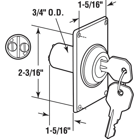 Prime-Line GD 52142 Electric Key Switch, Plastic