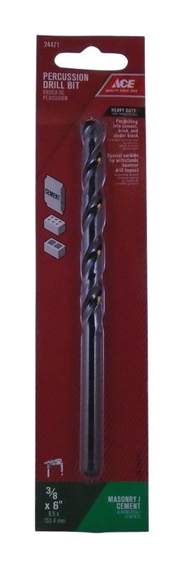 Ace Steel Straight Shank 3/8 in. Dia. x 6 in. L Percussion Drill Bit 1 pc.
