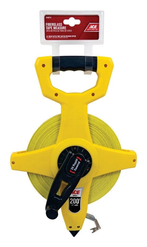 Ace Fiberglass Long Tape Measure 1/2 in. W x 200 ft. L