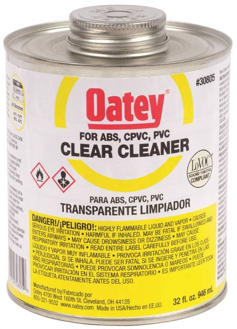 Oatey 30805 Cleaner, 32 oz, Container, Clear Purple, Translucent Liquid
