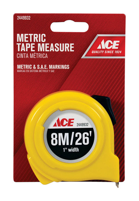 Ace Metric Tape Measure 1 in. W x 26 ft. L