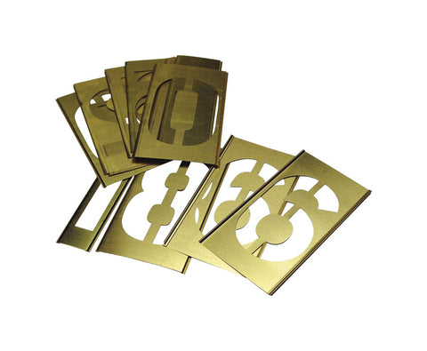 C.H. Hanson Brass Stencil Number Kit 0-9 2 in.
