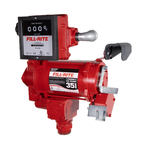 Fill-Rite FR300 Series FR311VN Heavy-Duty Fuel Transfer Pump, Includes: Four-Wheel 901C Mechanical Meter, 1 in Outlet