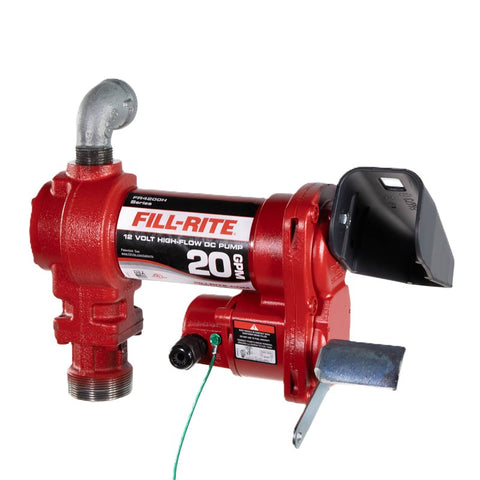 Fill-Rite FR4200 FR4204H DC High-Flow Pump, Motor: 1/4 hp, 34 in L Suction Tube, 1 in Outlet, 20 gpm, Iron