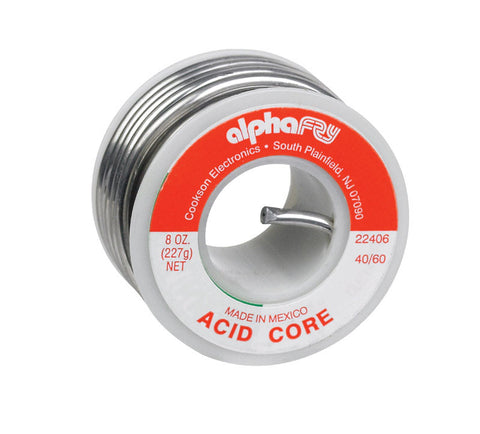 Alpha Fry Tin / Lead For Plumbing Acid Core Solder 8 oz. 40% Tin, 60% Lead For Non-Electrical Wo