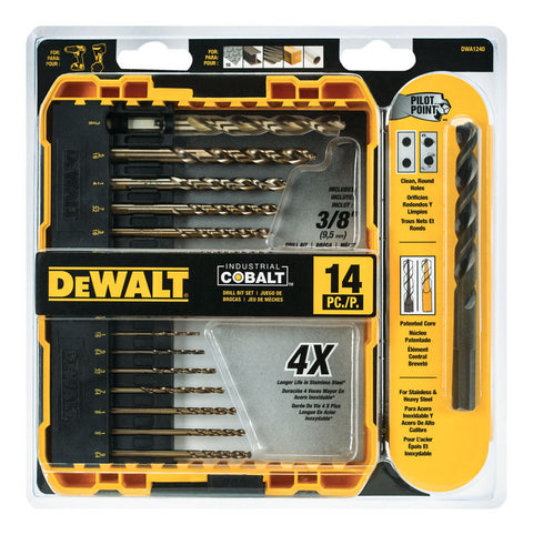 DeWalt Industrial Cobalt Hex Multi Size in. Dia. Cobalt Bit Set 14 pc.