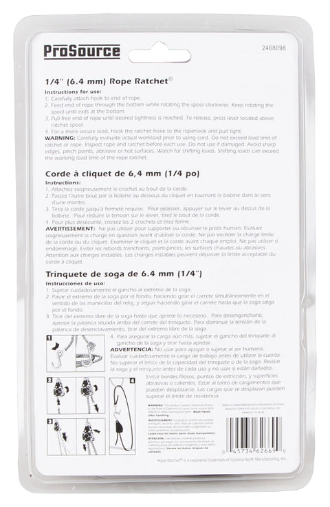 ProSource 10010-L-OI Rope Ratchet, Polypropylene/Steel, Black/Red