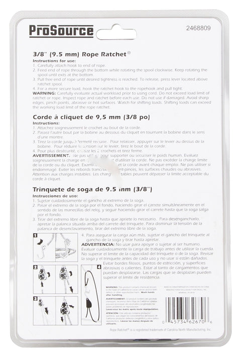 ProSource 10020-L-OI Rope Ratchet, Polypropylene/Steel, Black/Blue ...