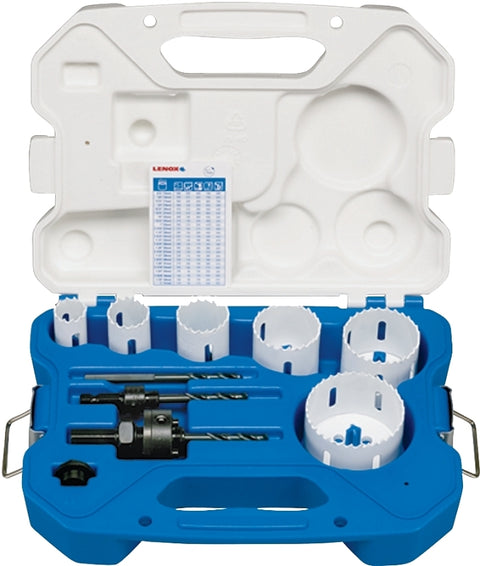 Lenox 30856C600L Hole Saw Kit, 9-Piece, Bi-Metal, Includes: (1) 7/8 in, (1) 1-1/8 in, (1) 1-3/4 in Hole Saw