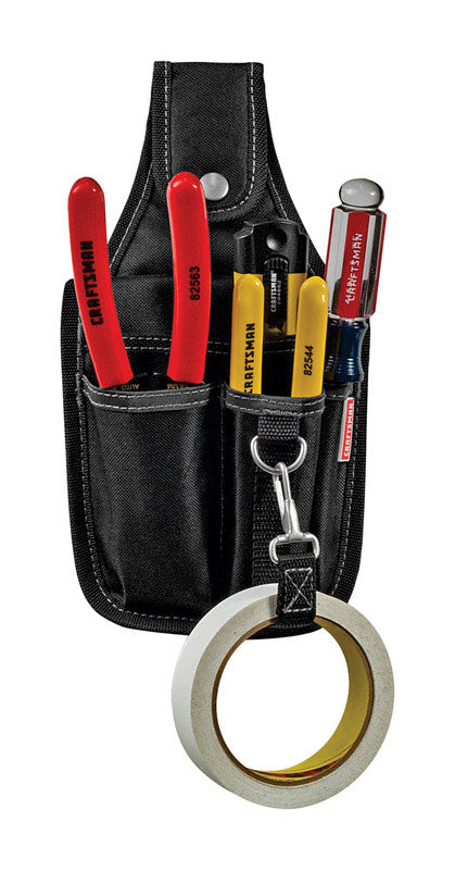 Craftsman 3 pocket Black Polyester Electrician's Pouch 7.5 in. H x 4.3 in. L