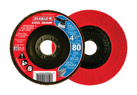 Diablo 4-1/2 in. Dia. x 7/8 in. Zirconium Flap Disc 80 Grit